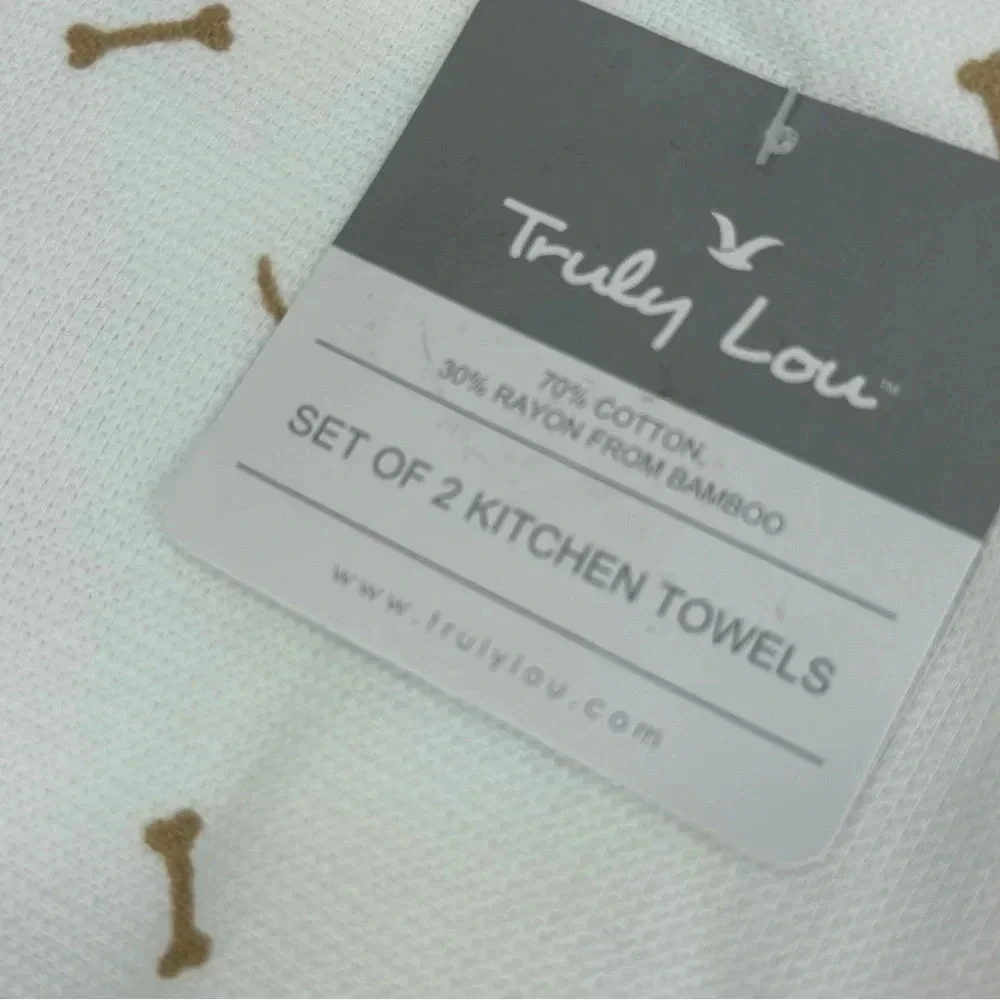 NWT Truly Lou cotton bamboo kitchen towels set of two with dachshunds